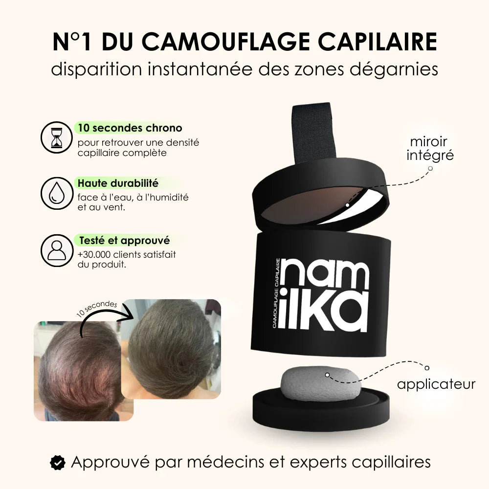 Namilka Poudre Camouflage Capillaire Instantanée: Densité, Volume, Aspect Naturel, Durable